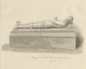 Gnosall templom - Effigy: mosórajz alkotó: John Buckler