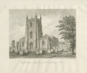 Kingswinford templom: szépia rajz alkotó: John Buckler
