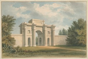Leicestershire – Gopsall-ház – Az átjáró, 1820 alkotó: John Buckler