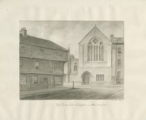Lichfield - Guildhall: szépia rajz alkotó: John Buckler