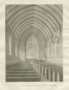 Lichfield - Krisztus templom belseje [Új templom]: szépia rajz