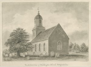 Marchington Church: szépia rajz alkotó: John Buckler
