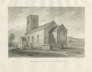 Onecote templom: szépia mosás rajz, 1847 alkotó: John Buckler