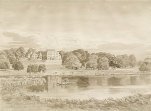 Patshull House: szépia mosás rajza, 1820. augusztus 26 alkotó: John Buckler