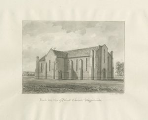 Pelsall templom: szépia rajz alkotó: John Buckler