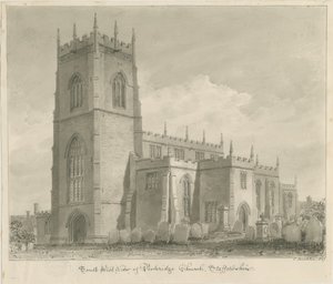 Penkridge templom: szépia rajz, 1837 alkotó: John Buckler