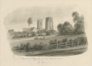 Rugeley Town – A Stafford Roadról: szépia rajz alkotó: John Buckler