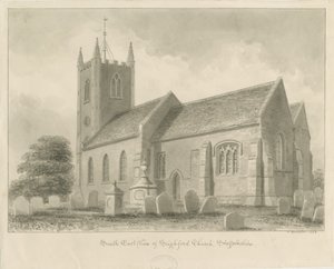 Seighford Church: szépia mosás rajza, 1842 alkotó: John Buckler