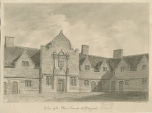 Stafford – Alms Houses: szépia rajz, 1837 alkotó: John Buckler