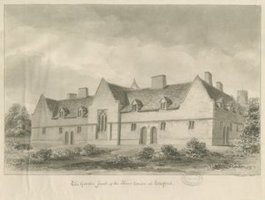 Stafford – Alms Houses: szépia rajz, 1841 alkotó: John Buckler