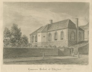 Stafford – Gimnázium: szépia rajz, 1837 alkotó: John Buckler