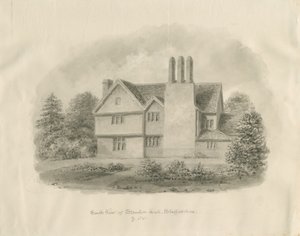 Standon Hall: szépia rajz alkotó: John Buckler
