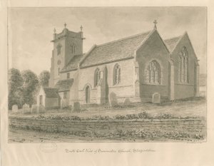 Swynnerton templom: szépia rajz, 1841 alkotó: John Buckler