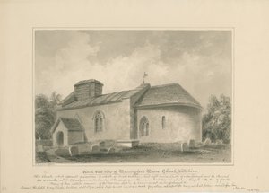 Wiltshire - Manningford Bruce Church: szépia rajz, 1806 alkotó: John Buckler