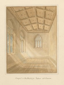 Wiltshire - Sarum - A kápolna belseje a püspöki palotában, 1800 alkotó: John Buckler
