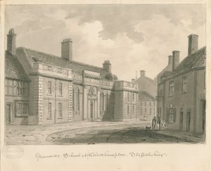 Wolverhampton – Gimnázium: szépia rajz, 1837 alkotó: John Buckler
