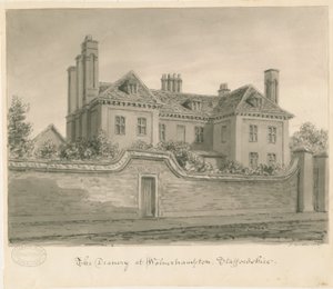 Wolverhampton – The Deanery House: szépia rajz alkotó: John Buckler
