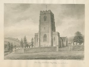 Worcestershire - Clent Church: szépia rajz alkotó: John Buckler