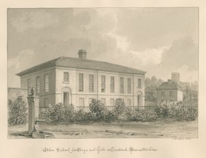 Worcestershire - Droitwich - Blue School: szépia rajz alkotó: John Buckler