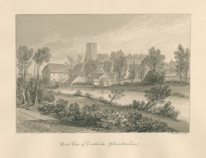 Worcestershire - Droitwich - Keleti kilátás a városról: szépia rajz, 1833