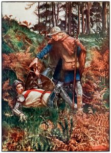 A Faithful segít Christiannak felállni, miután elesett a The Pilgrims Progress From This World, To That What Is To Come című filmből, John Bunyan (1628-1688) Illusztráció: Byam Shaw (1872-1919), amely bemutatja a keresztény létet alkotó: John Byam Liston Shaw