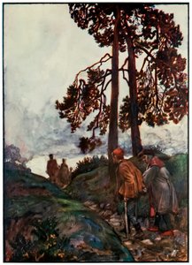 "Feeble and Ready-To-Halt hozza fel a hátat" a "The Pilgrim" Progress From This World, To That Who Is To Come című filmből, John Bunyan alkotó: John Byam Liston Shaw