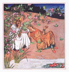 Szerelem könnyedén, illusztráció a Káma kertjéből (és más dalszöveg Indiából), 1920 alkotó: John Byam Liston Shaw