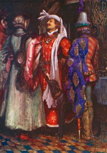 "Imádkozzunk Istenhez, hogy siessünk és túl későn jöjjünk!" II. Richárd - I. felvonás, 4. jelenet (színes litográfia) alkotó: John Byam Liston Shaw