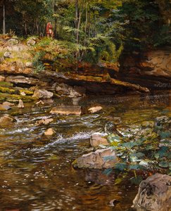 A Kelpie és a Highlander (kréta és testszín papíron) alkotó: John Byam Liston Shaw