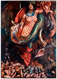 "Mégis egy nő kormányozta" a "A zarándok haladása ebből a világból, az eljövendőbe" című filmből, John Bunyantól alkotó: John Byam Liston Shaw
