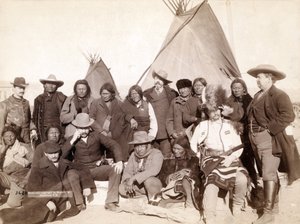 Indiai vezetők és amerikai tisztviselők a Pine Ridge-ben, 1891