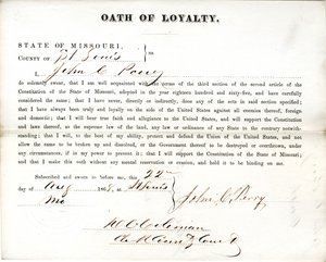 John C. Perry hűség esküje Missouri államból, St. Louis megyéből alkotó: John C. Perry