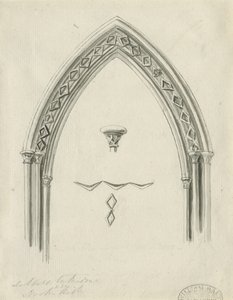Lichfield székesegyház belseje – Arch in North Aisle: szépia rajz, nd [?19. század] (rajz) alkotó: John Carter