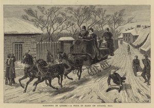 Szánkózás Quebecben, négyes kézben a Citadella-dombon