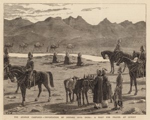 Az afgán hadjárat, a sirdárok deportálása Indiába, az ima leállása napnyugtakor