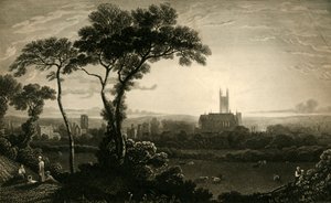 "Canterbury városának keleti képe", 1837. alkotó: John Charles Varrall