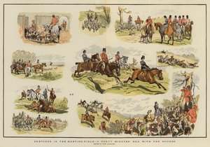 Vázlatok a vadászmezőn, negyven perces futás a vadászkutyákkal (chromolitho)