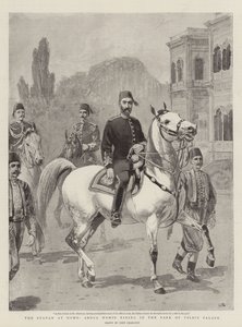 A szultán otthon, Abdul Hamid lovagol a Yildiz-palota parkjában