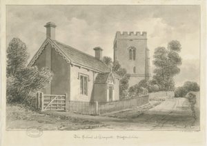Draycott in the Moors – Iskola: szépia rajz, 1841 alkotó: John Chessell Buckler
