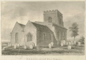 Draycott in the Moors Church: szépia rajz, 1841 alkotó: John Chessell Buckler
