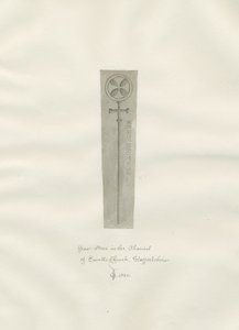 Enville templom - Sírkő: szépia rajz alkotó: John Chessell Buckler
