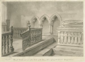 Draycott belseje a móri templomban: szépia rajz, 1841 alkotó: John Chessell Buckler