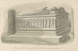 Penkridge Church – [Edward Littleton] sírja: szépia rajz alkotó: John Chessell Buckler