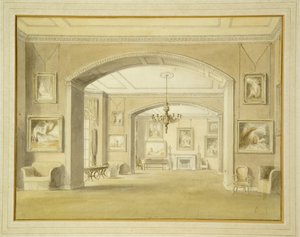 Képgaléria a Tabley House-ban, 1809 (wc ceruzával, papíron)