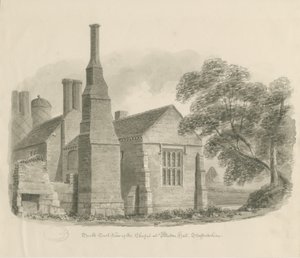 Pillaton Hall - Kápolna: szépia rajz alkotó: John Chessell Buckler