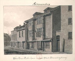 The Three Tuns Public House a Jacob Street-en, Bermondsey-ben alkotó: John Chessell Buckler