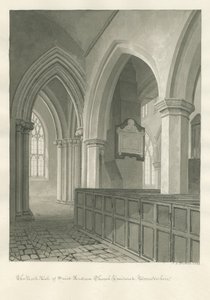 Worcestershire - Droitwich - Szent András-templom Belső: szépia rajz alkotó: John Chessell Buckler