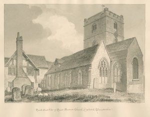 Worcestershire - Droitwich - Szent András-templom: szépia rajz