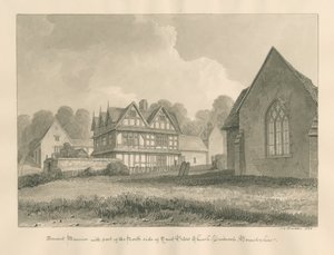 Worcestershire - Droitwich - Szent Péter-templom ókori kúria: szépia rajz, 1833 alkotó: John Chessell Buckler