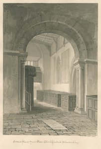 Worcestershire - Droitwich - Szent Péter templom Belső : szépia rajz alkotó: John Chessell Buckler